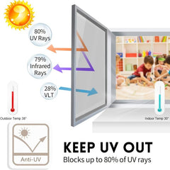 Daytime Privacy One Way Mirror Window Film Anti UV Heat Control Static Cling