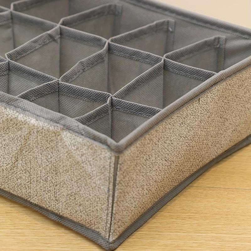 18 Grid Non-woven Underwear Storage Box Fabric Foldable Socks Organizer