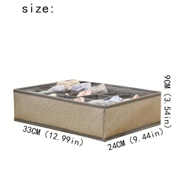 18 Grid Non-woven Underwear Storage Box Fabric Foldable Socks Organizer