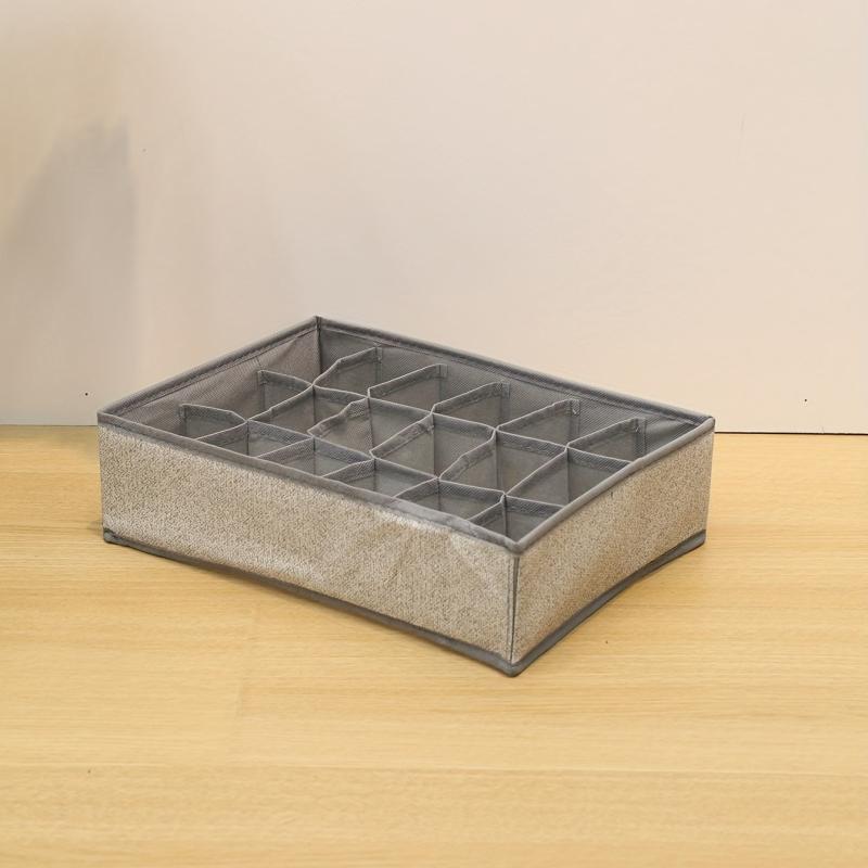 18 Grid Non-woven Underwear Storage Box Fabric Foldable Socks Organizer