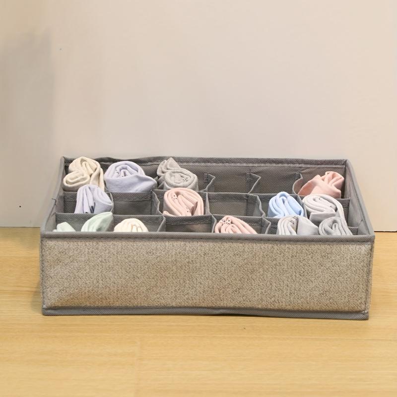 18 Grid Non-woven Underwear Storage Box Fabric Foldable Socks Organizer