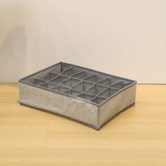 18 Grid Non-woven Underwear Storage Box Fabric Foldable Socks Organizer