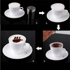 16pcs Coffee Stencils Thickened Foam Spray Template