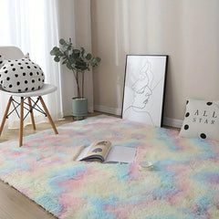 Soft Shaggy Rug Fluffy Carpet Rainbow Rug Living Room Bedroom