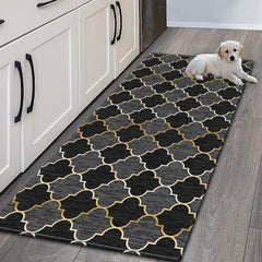 Geometric Moroccan Kitchen Rug Memory Foam Mat Non-Slip