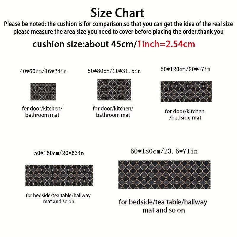 Geometric Moroccan Kitchen Rug Memory Foam Mat Non-Slip