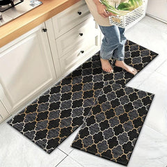 Geometric Moroccan Kitchen Rug Memory Foam Mat Non-Slip