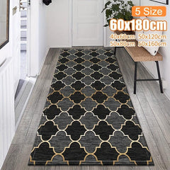 Geometric Moroccan Kitchen Rug Memory Foam Mat Non-Slip