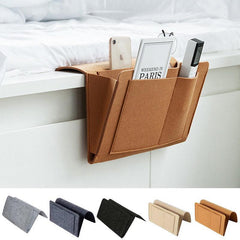 Felt Bedside Storage Bag Pouch Sofa TV Remote Control Hanging Organizer