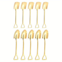 10pcs Stainless Steel Dessert Spoon Set Reusable Cake Spoons Kitchen Spoons