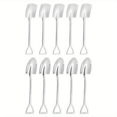 10pcs Stainless Steel Dessert Spoon Set Reusable Cake Spoons Kitchen Spoons
