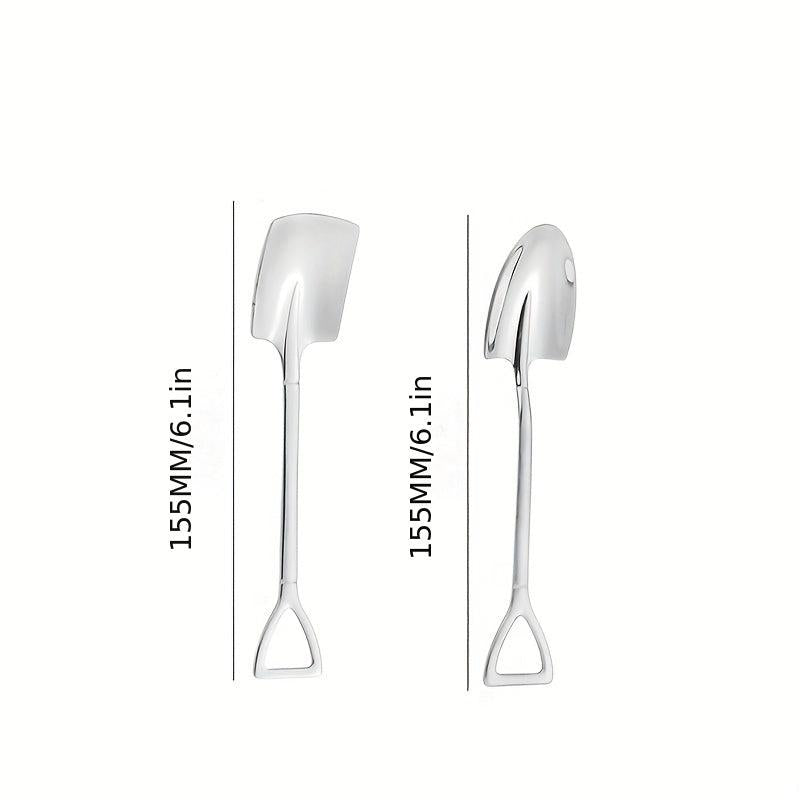 10pcs Stainless Steel Dessert Spoon Set Reusable Cake Spoons Kitchen Spoons