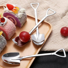 10pcs Stainless Steel Dessert Spoon Set Reusable Cake Spoons Kitchen Spoons