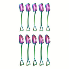 10pcs Stainless Steel Dessert Spoon Set Reusable Cake Spoons Kitchen Spoons