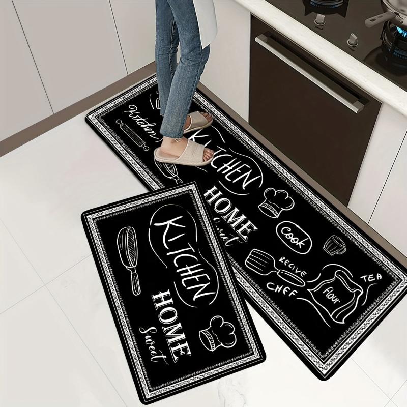 Absorbent Kitchen Rug Set Anti Fatigue Non Slip Waterproof Runner