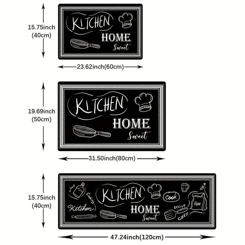 Absorbent Kitchen Rug Set Anti Fatigue Non Slip Waterproof Runner