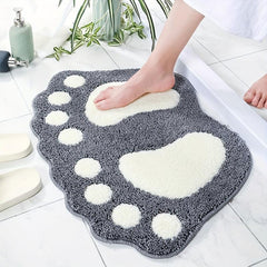 Microfiber Bath Mat - Non Slip Grip - Footprint Pattern - Home Decor