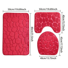 3pcs Memory Foam Bath Rug Velvet Carpet