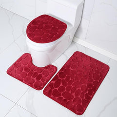 3pcs Memory Foam Bath Rug Velvet Carpet