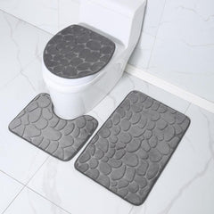 3pcs Memory Foam Bath Rug Velvet Carpet