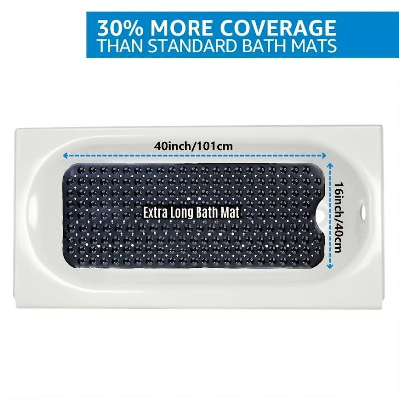 Non Slip Bathtub & Shower Mat 40 x16 Bathroom Mats For Tub Nonslip