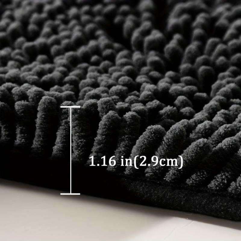 Chenille Bath Rug Soft Non Slip Absorbent Bath Mat Machine Washable