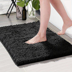 Chenille Bath Rug Soft Non Slip Absorbent Bath Mat Machine Washable