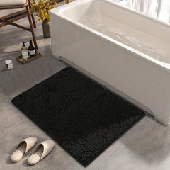 Chenille Bath Rug Soft Non Slip Absorbent Bath Mat Machine Washable