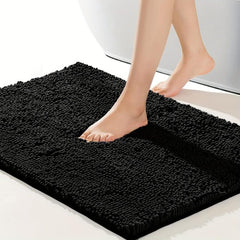 Chenille Bath Rug Soft Non Slip Absorbent Bath Mat Machine Washable