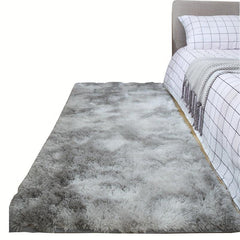 Grey Tie Dye Plush Rug - Soft and Cozy Area Rug for Your Home