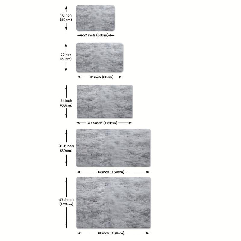 Grey Tie Dye Plush Rug - Soft and Cozy Area Rug for Your Home