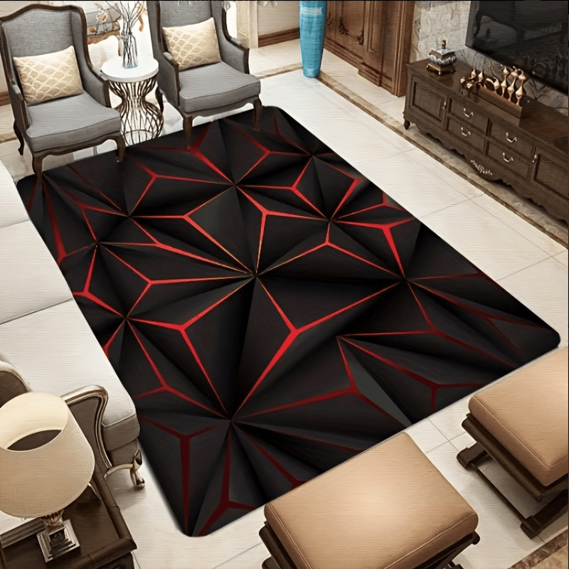 3D Vision Area Rug Non-slip Shaggy Floor Mat Living Room Bedroom
