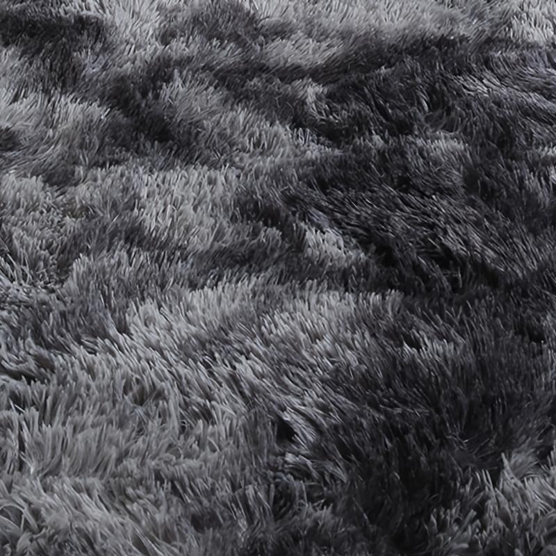 Dark Gray Tie Dyed Silk Wool Rug 47x24in/62x99in