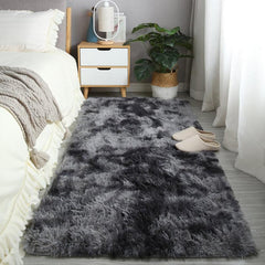 Dark Gray Tie Dyed Silk Wool Rug 47x24in/62x99in