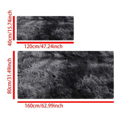 Dark Gray Tie Dyed Silk Wool Rug 47x24in/62x99in