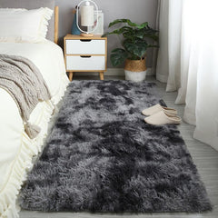 Dark Gray Tie Dyed Silk Wool Rug 47x24in/62x99in