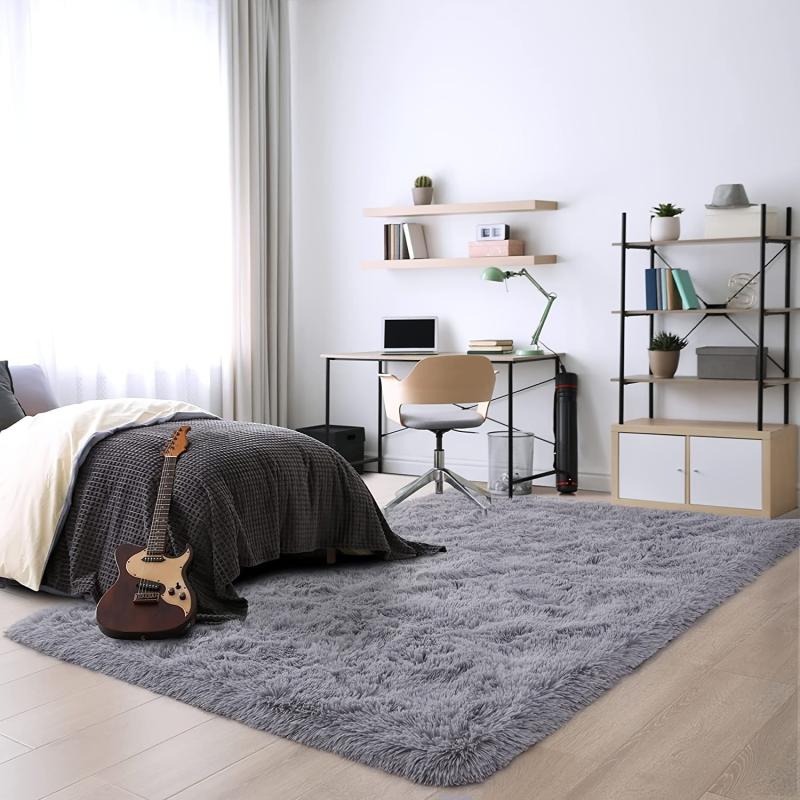 Green Shag Rug for Bedroom, Living Room, Kids Room