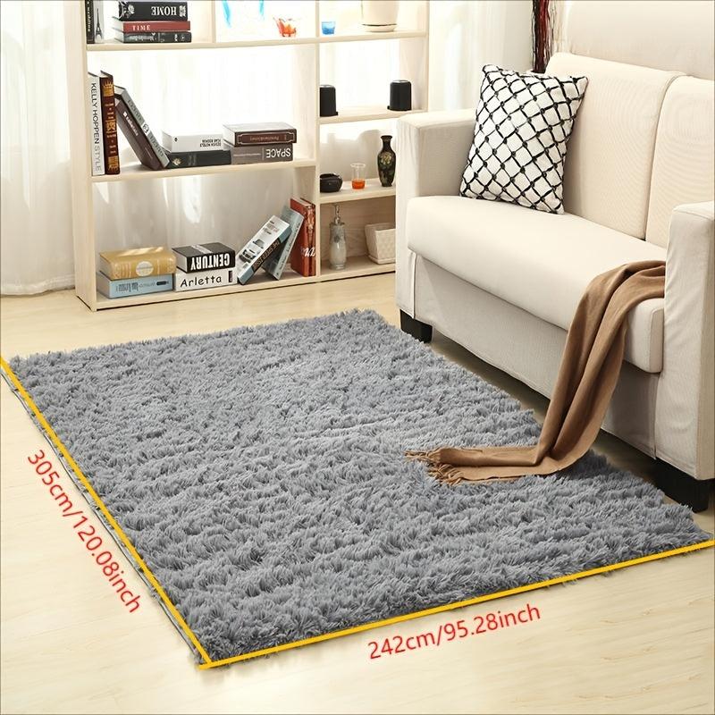 Green Shag Rug for Bedroom, Living Room, Kids Room