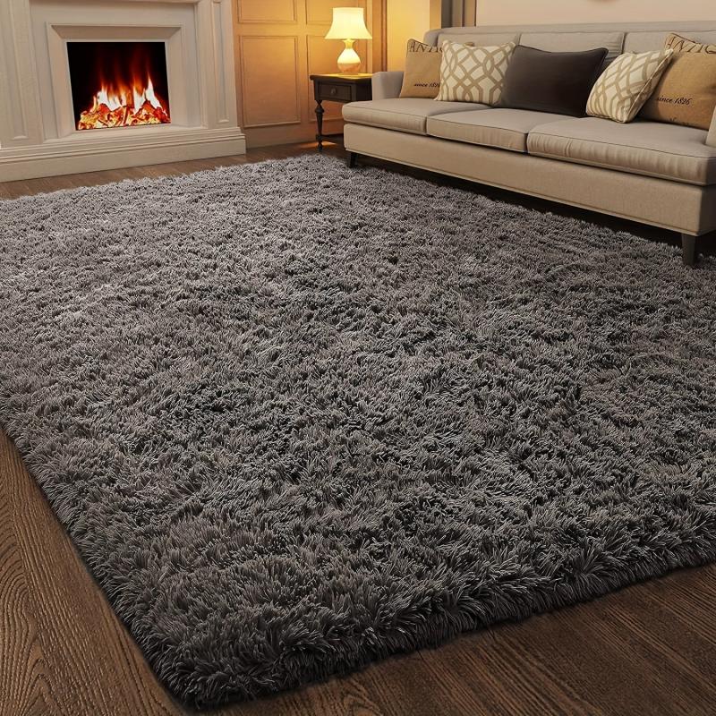 Green Shag Rug for Bedroom, Living Room, Kids Room