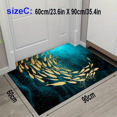 Golden Butterfly Welcome Door Mat Non-slip Indoor Outdoor Entrance Mat