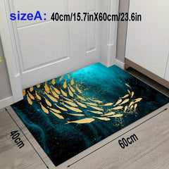 Golden Butterfly Welcome Door Mat Non-slip Indoor Outdoor Entrance Mat