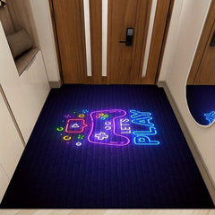 Gaming Room Rug for Video Gamers Machine Washable Sofa Coffee Table Floor Mat