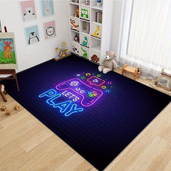 Gaming Room Rug for Video Gamers Machine Washable Sofa Coffee Table Floor Mat