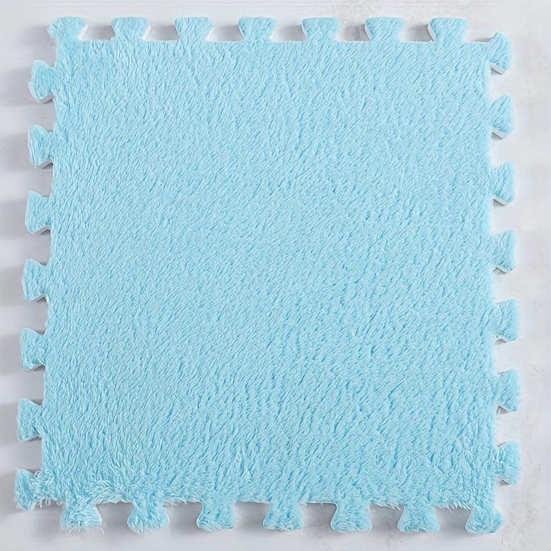 10pcs Fluffy Shaggy Rug Soft Thick Foam Mat Plush Carpet for Home Decor