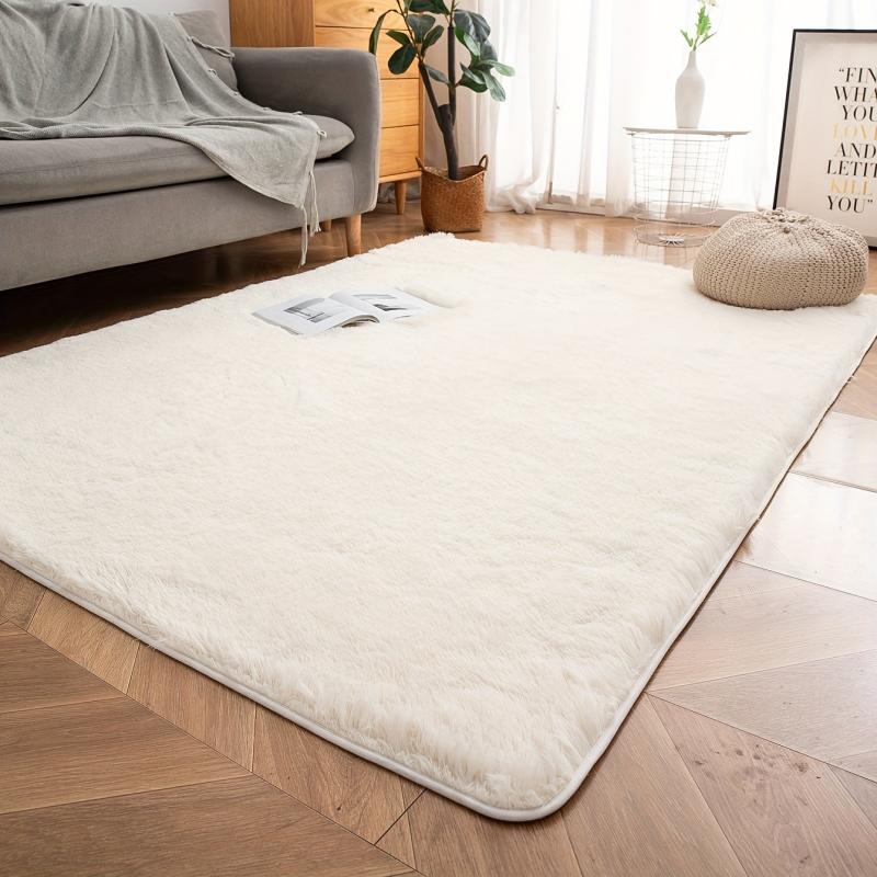 Soft Fluffy Plush Silk Fur Bedroom Rug Non Slip Tie Dyed 59x78 Inches
