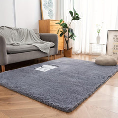 Soft Fluffy Plush Silk Fur Bedroom Rug Non Slip Tie Dyed 59x78 Inches