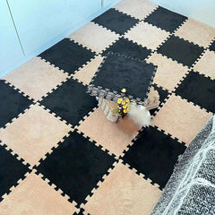 12pcs Interlocking Plush Puzzle Foam Floor Mat Soft and Comfortable