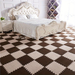 12pcs Interlocking Plush Puzzle Foam Floor Mat Soft and Comfortable