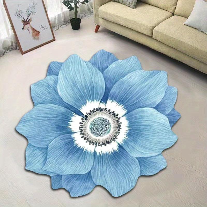 3D Flower Floor Mat Non-slip Bedroom Carpet Pink Blanket Bedside Rug