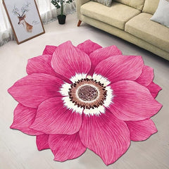 3D Flower Floor Mat Non-slip Bedroom Carpet Pink Blanket Bedside Rug